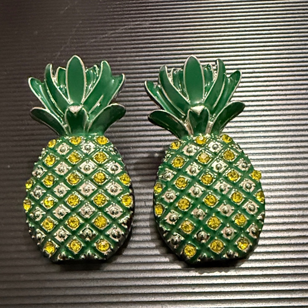 Sassy Jones Green and Yellow Pineapple Earrings